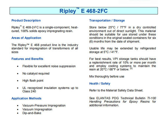 ELANTAS E 468-2FC Single-Component Epoxy Impregnating Resin 240℃